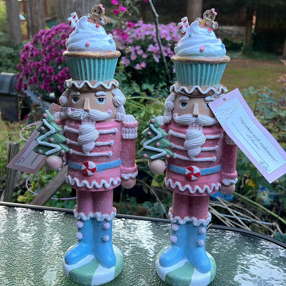 Cupcakes & cashmere  pastel pink nutcracker soldier x2